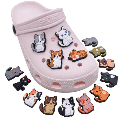 Cute Cat Shoe Charms – PVC Decorations for Clogs & Sandals